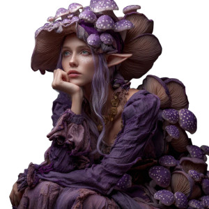 Mystical Fungal Elf Vinyl Car Decal Sticker – Waterproof & UV-Resistant 3.4133333333333336"