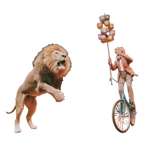 Circus Unicyclist Vinyl Car Decal Sticker – Waterproof & UV-Resistant 6.826666666666667"