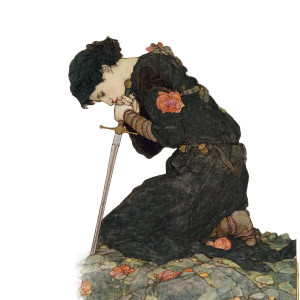 Mythological Swordswoman Vinyl Car Decal Sticker – Waterproof & UV-Resistant 3.4133333333333336"