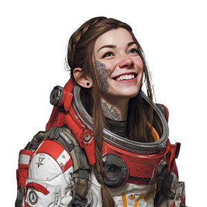 Space Warrior V6 Vinyl Car Decal Sticker – Waterproof & UV-Resistant 3.4133333333333336"