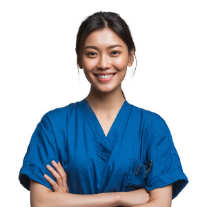 Smiling Nurse V6 Vinyl Car Decal Sticker – Waterproof & UV-Resistant 3.4133333333333336"