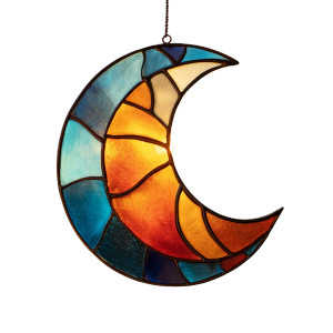 Boho Suncatcher Moon Vinyl Car Decal Sticker – Waterproof & UV-Resistant 6.826666666666667"