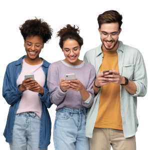 Happy Phone Users Vinyl Car Decal Sticker – Waterproof & UV-Resistant 3.4133333333333336"