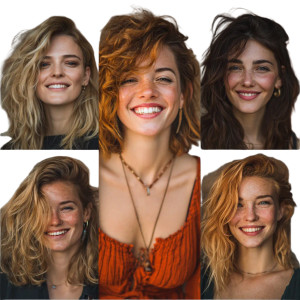 Smiling Women Vinyl Car Decal Sticker – Waterproof & UV-Resistant 3.4133333333333336"