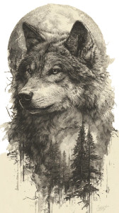 Lone Wolf Moon V2 Vinyl Car Decal Sticker – Waterproof & UV-Resistant 9.706666666666667"