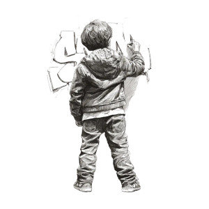 Graffiti Child Vinyl Car Decal Sticker – Waterproof & UV-Resistant 3.4133333333333336"