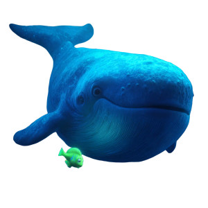 Smiling Blue Whale Vinyl Car Decal Sticker – Waterproof & UV-Resistant 3.4133333333333336"