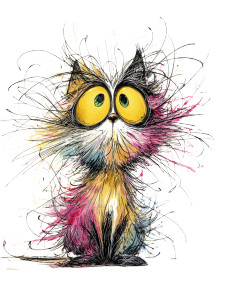 Cute Colorful Cat Vinyl Car Decal Sticker – Waterproof & UV-Resistant 4.1066666666666665"