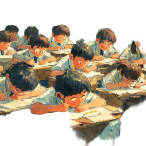 School Kids Testing Vinyl Car Decal Sticker – Waterproof & UV-Resistant 6.826666666666667"