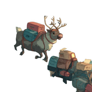 Whimsical Reindeer Mail Vinyl Car Decal Sticker – Waterproof & UV-Resistant 3.4133333333333336"