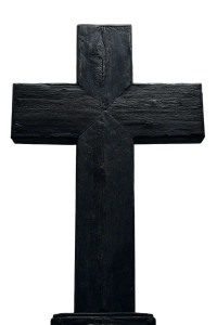 Black Wooden Cross Vinyl Car Decal Sticker – Waterproof & UV-Resistant 8.96"