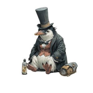 Penguin Urchin Vinyl Car Decal Sticker – Waterproof & UV-Resistant 3.4133333333333336"