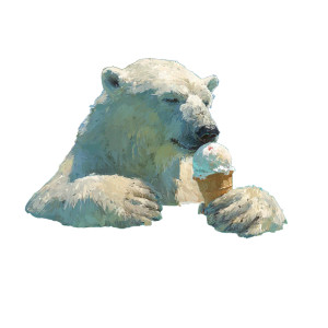 Polar Bear Treat V2 Vinyl Car Decal Sticker – Waterproof & UV-Resistant 3.4133333333333336"