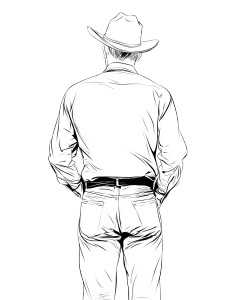 Elegant Cowboy Back Vinyl Car Decal Sticker – Waterproof & UV-Resistant 4.0"