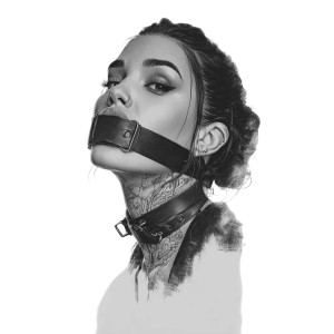 Gagged Tattooed Woman Vinyl Car Decal Sticker – Waterproof & UV-Resistant 3.4133333333333336" Gagged Tattooed Woman Vinyl Car Decal Sticker – Waterproof & UV-Resistant 3.4133333333333336"