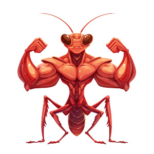 Buff Red Mantis Vinyl Car Decal Sticker – Waterproof & UV-Resistant 3.4133333333333336"
