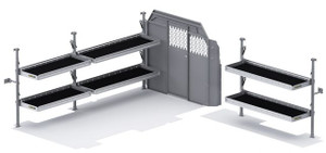 Holman Van Storage System Kit 51TLL Folding Shelves Package; Gray