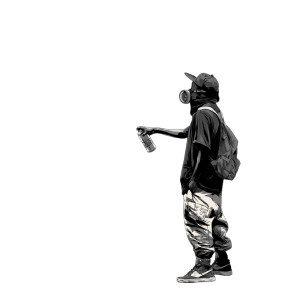 Graffiti Artist Spraying V2 Vinyl Car Decal Sticker – Waterproof & UV-Resistant 3.4133333333333336"