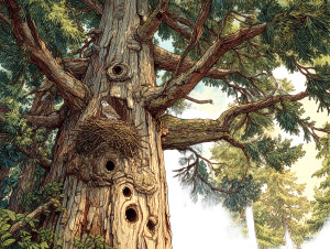 Ancient Cedar Tree Vinyl Car Decal Sticker – Waterproof & UV-Resistant 6.1866666666666665"