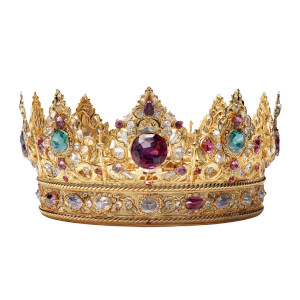 Golden Gemstone Crown V2 Vinyl Car Decal Sticker – Waterproof & UV-Resistant 6.826666666666667"
