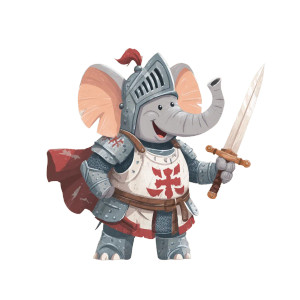 Knight Elephant Vinyl Car Decal Sticker – Waterproof & UV-Resistant 3.4133333333333336"