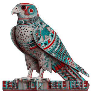 Falcon Worship Art Vinyl Car Decal Sticker – Waterproof & UV-Resistant 3.4133333333333336"