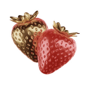 Red-Gold Strawberry Vinyl Car Decal Sticker – Waterproof & UV-Resistant 6.826666666666667"