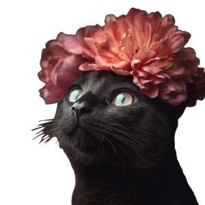 Flower Cat Vinyl Car Decal Sticker – Waterproof & UV-Resistant 6.826666666666667"