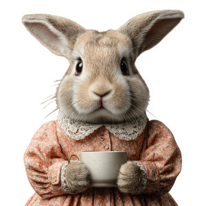 Bunny In Blouse Vinyl Car Decal Sticker – Waterproof & UV-Resistant 3.4133333333333336"