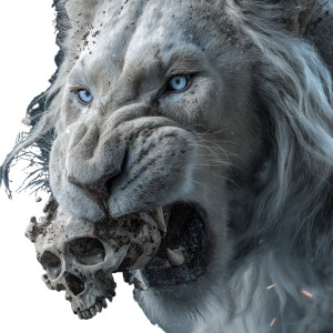 Mystical White Lion Vinyl Car Decal Sticker – Waterproof & UV-Resistant 3.4133333333333336"