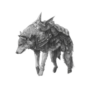 Armored Wolf Sketch Vinyl Car Decal Sticker – Waterproof & UV-Resistant 3.4133333333333336"