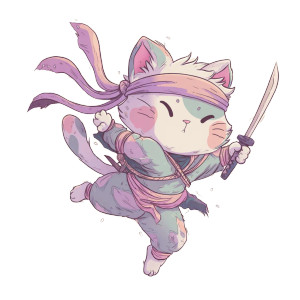 Ninja Cat Jumping Vinyl Car Decal Sticker – Waterproof & UV-Resistant 6.826666666666667"