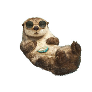 Sunglasses Otter V2 Vinyl Car Decal Sticker – Waterproof & UV-Resistant 6.826666666666667"