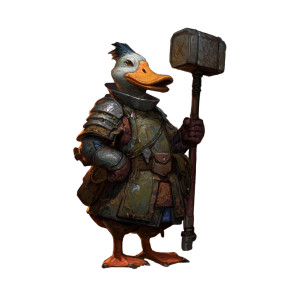 Armored Mallard Warrior Vinyl Car Decal Sticker – Waterproof & UV-Resistant 3.4133333333333336"