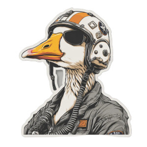 Goose Pilot Sticker Vinyl Car Decal Sticker – Waterproof & UV-Resistant 3.4133333333333336"
