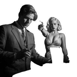 Noir Detective Moment Vinyl Car Decal Sticker – Waterproof & UV-Resistant 3.4133333333333336"