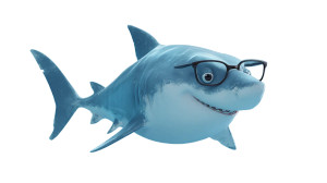 Cute Shark Glasses Vinyl Car Decal Sticker – Waterproof & UV-Resistant 2.72"