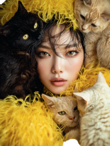 Feline Fashion Face Vinyl Car Decal Sticker – Waterproof & UV-Resistant 4.1066666666666665"