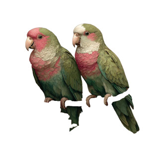 Pink Green Parrots Vinyl Car Decal Sticker – Waterproof & UV-Resistant 6.826666666666667"