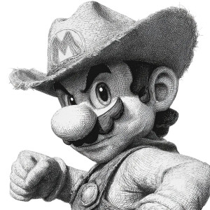 Cowboy Mario V5 Vinyl Car Decal Sticker – Waterproof & UV-Resistant 3.4133333333333336"