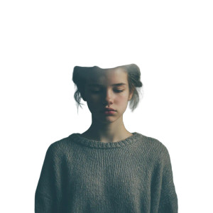 Sad Girl Cloud Vinyl Car Decal Sticker – Waterproof & UV-Resistant 3.4133333333333336"