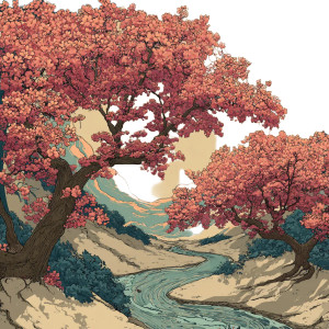 Cherry Blossom Tree V21 Vinyl Car Decal Sticker – Waterproof & UV-Resistant 3.4133333333333336"