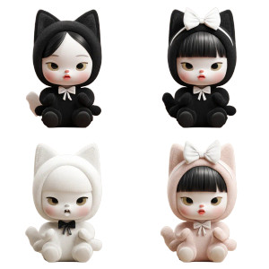 Cartoon Cat Girl Vinyl Car Decal Sticker – Waterproof & UV-Resistant 6.826666666666667"