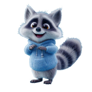 Cute Raccoon Character V2 Vinyl Car Decal Sticker – Waterproof & UV-Resistant 6.826666666666667"