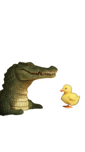 Crocodile Fishing Chick Vinyl Car Decal Sticker – Waterproof & UV-Resistant 4.8533333333333335"
