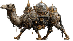 Steampunk Cyber Camel Vinyl Car Decal Sticker – Waterproof & UV-Resistant 5.4