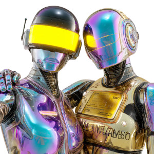 Futuristic Robot Selfie Vinyl Car Decal Sticker – Waterproof & UV-Resistant 3.4133333333333336"