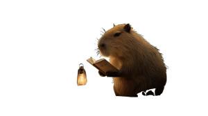 Reading Capybara Vinyl Car Decal Sticker – Waterproof & UV-Resistant 5.4