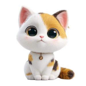 Cute Calico Kitten Vinyl Car Decal Sticker – Waterproof & UV-Resistant 3.4133333333333336"