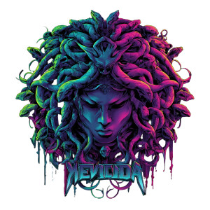 Neon Medusa Metal Vinyl Car Decal Sticker – Waterproof & UV-Resistant 6.826666666666667"